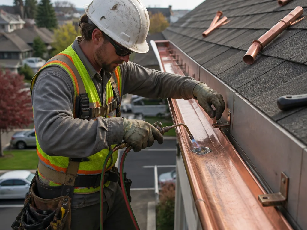 Copper Gutter Installation